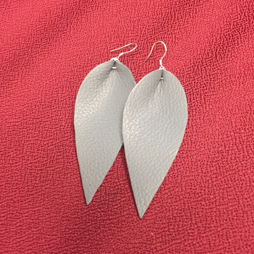 Leather earrings NEVER worn!!